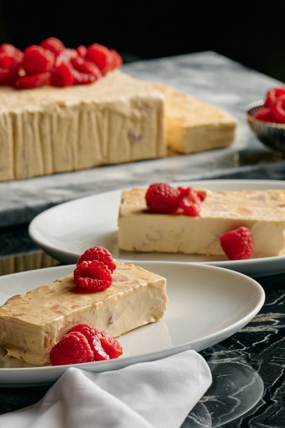Peach semifreddo.