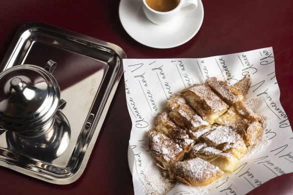 Bougatsa and coffee.