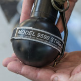 A Victoria Police stinger grenade.