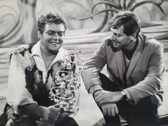 On set at the ABC with German lyric baritone Hermann Prey in 1966.