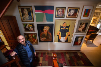 Norman Rosenblatt with some of his collection.