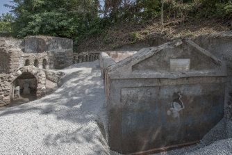 The tomb of Marcus Venerius Secundio, located in the necropolis of Porta Sarno.