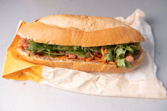 The classic banh mi pork roll from  Phuoc Thanh bakery in Richmond.