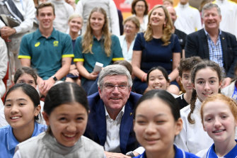 IOC president Thomas Bach in Brisbane on Saturday.