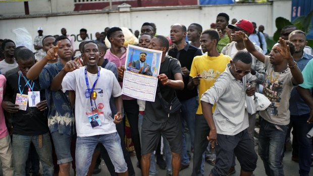 Supporters of opposition presidential candidate Felix Tshisekedi, who Fayulu alleges was declared the winner due to falsified results.