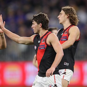 Archie Perkins was among the Bombers who played out a long last quarter in Southport