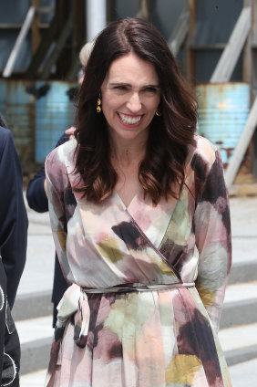 New Zealand Prime Minister Jacinda Ardern. wore a Hannah Fox design during Prince Charles and Camilla's Royal visit to Christchurch.