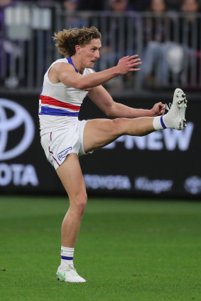 Aaron Naughton in action against Fremantle.