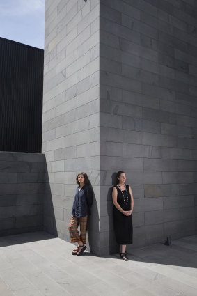 Artist Esther Stewart, left, and executive curator Fleur Watson outside the new Housemuseum Galleries.
