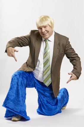 Only Peter Helliar could pull off blue fluffy big boy pants.
