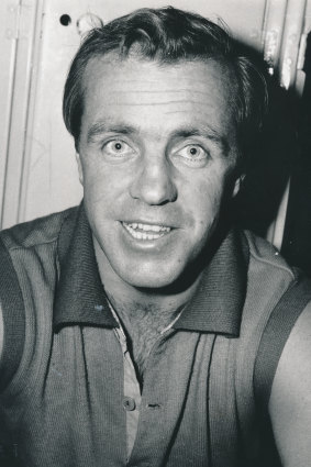 Ted Whitten in the locker room, 1969.