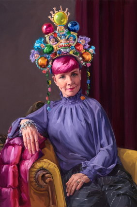 The Archibald 2023 Packing Room Prize winner, Andrea Huelin’s Clown Jewels, a portrait of comedian Cal Wilson.