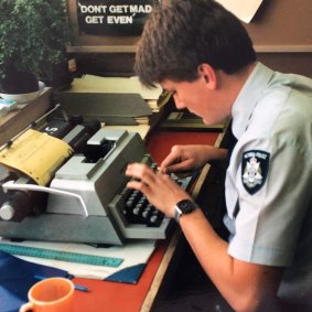 A young Phil Bogle in the typewriter days.
