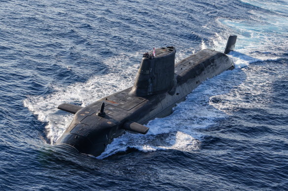 A British Astute class nuclear-powered submarine.