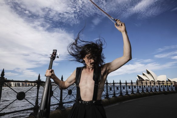 Musician Benjamin Skepper performs his hommage to Bach at the Sydney Festival.