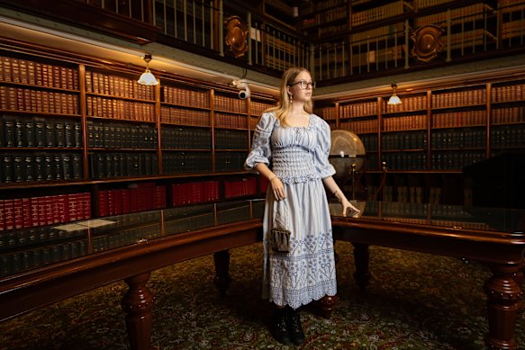 Isabel Young in the Jubilee Room at State Parliament.