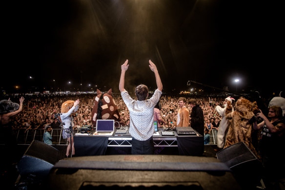 Flume performing at the 2013 One Night Stand in Dubbo.