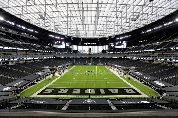 Allegiant Stadium in Las Vegas, home of the NFL’s Raiders, has a capacity of 65,000.