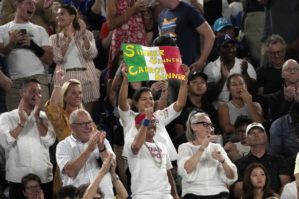 Sinner fans at the Australian Open final.