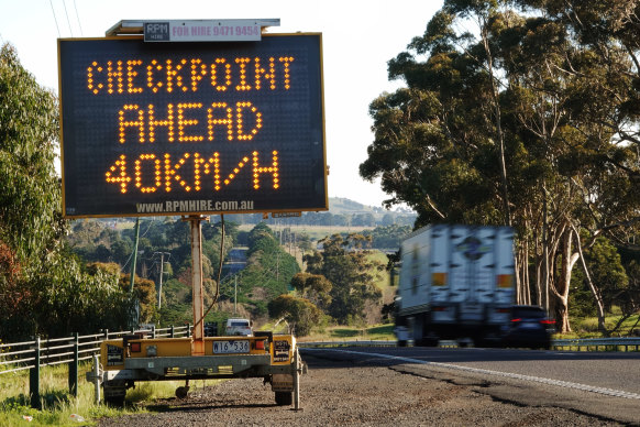 A checkpoint on the Calder Freeway.