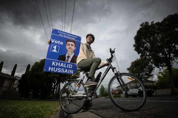 Hussain has spent more than 48 hours on his bike distributing flyers over a week and a half.