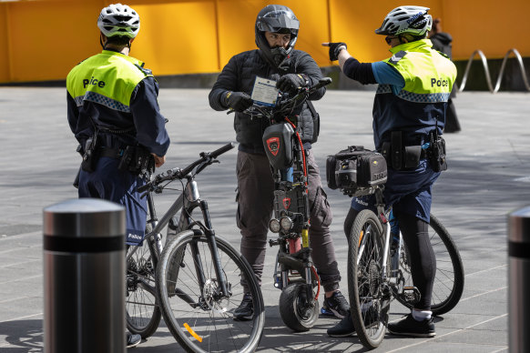 Officers give out another fine, this time to the rider of a privately-owned scooter, which can only be used on private property.