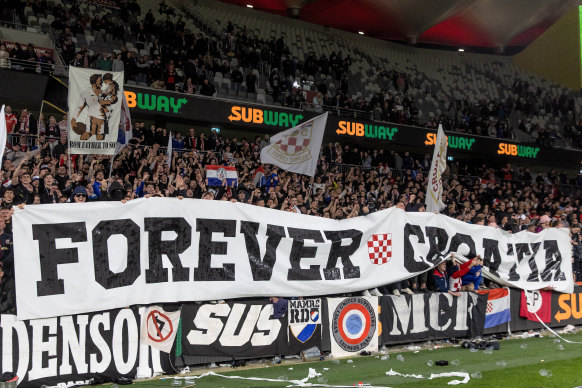 Sydney United fans at the Australia Cup game.