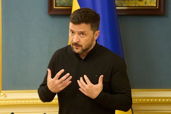 Ukrainian President Volodymyr Zelensky in Kyiv last week. 