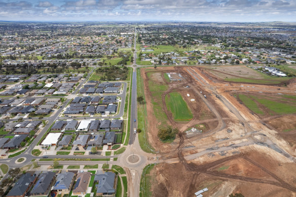 Growing greenfield housing developments in Melton in Melbourne’s outer west.