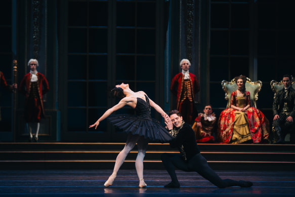 Benedicte Bemet (pictured with Joseph Caley) is a natural as both Odette and Odile.