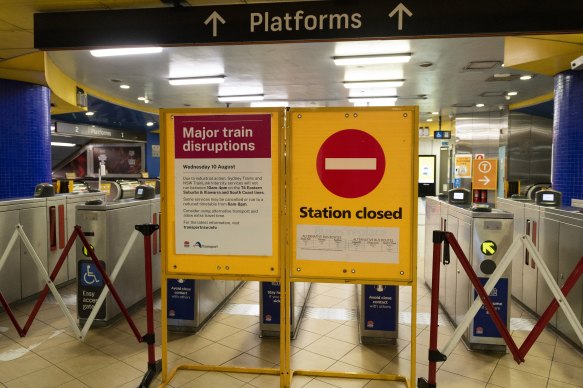 Bondi Junction station on Saturday. 