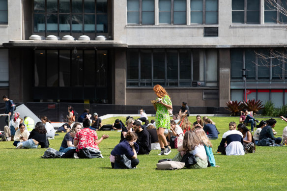 Students at the University of Technology, Sydney. The government says the fee changes will fund up to 100,000 places by 2030.