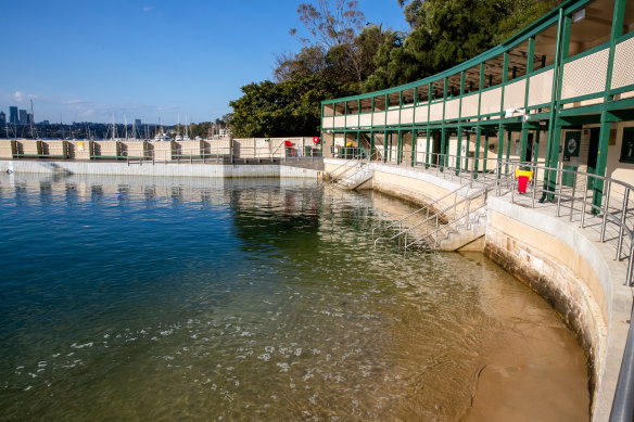 Dawn Fraser Baths has been fully restored but is closed because of COVID regulations.