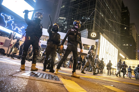 Police continued to disperse protesters in Hong Kong over the Christmas and new year period.