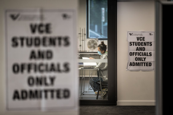 A VCE exam at Alphington Grammar last month.