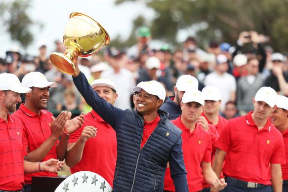 Tiger Woods led America to victory in the Presidents Cup at Royal Melbourne in 2019.