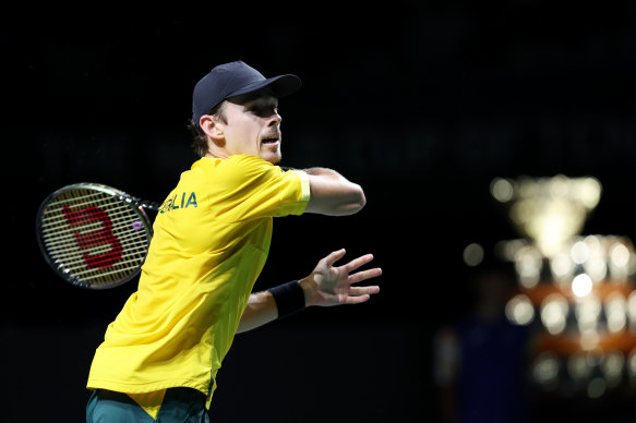 Alex de Minaur lost in straight sets to Jannik Sinner.