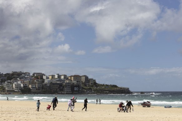 Bondi Beach has about 25 metres more sand than at the same time last year. 