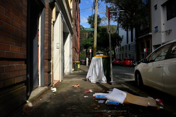 Hardie Street, Darlinghurst on Thursday morning.