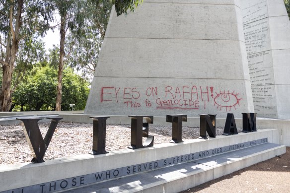 The Australian Vietnam Forces National Memorial on Anzac Parade, Canberra, has been vandalised.