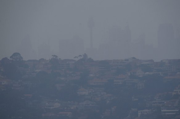 Smoke blankets Sydney on January 24.