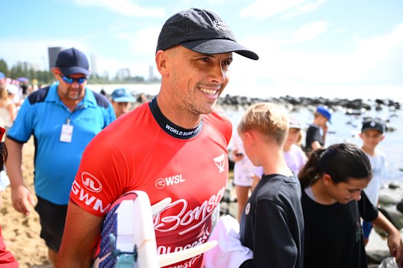 Julian Wilson after winning his quarter-final on the Gold Coast.