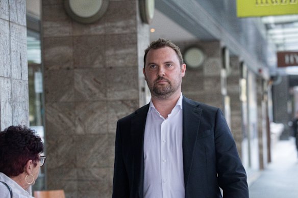 Jeremy Greenwood outside ICAC on Monday.