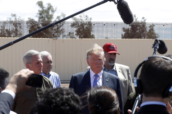 President Donald Trump visited a new section of the border wall in Calexico earlier this year.