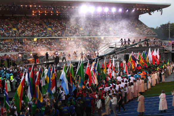 The closing ceremony of the Birmingham Commonwealth Games last year.