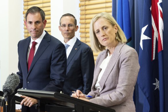 Labor’s economic team: Jim Chalmers, Andrew Leigh and Katy Gallagher.