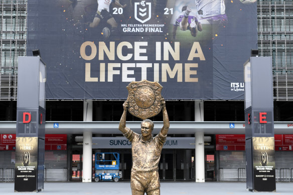 Brisbane’s Suncorp Stadium is set to host a first-ever NRL grand final on Sunday.