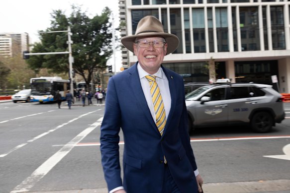 Kiama MP Gareth Ward arrives at the Downing Centre District Court for day three of his sexual assault trial.