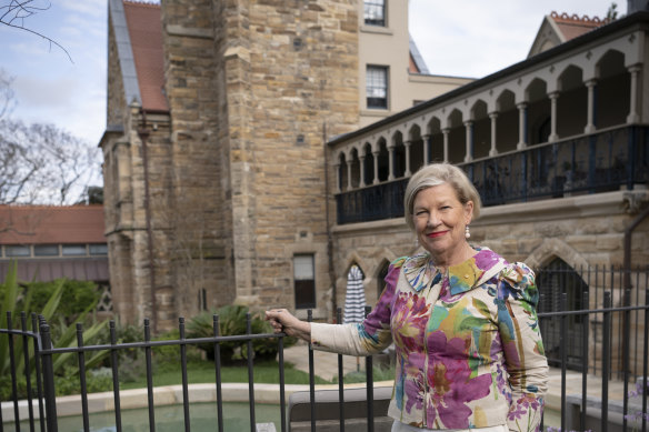 Ann Sherry at her neo-gothic home, The Abbey, last year before it sold for $12.5 million.