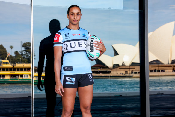 Sharks winger Cassie Staples. 